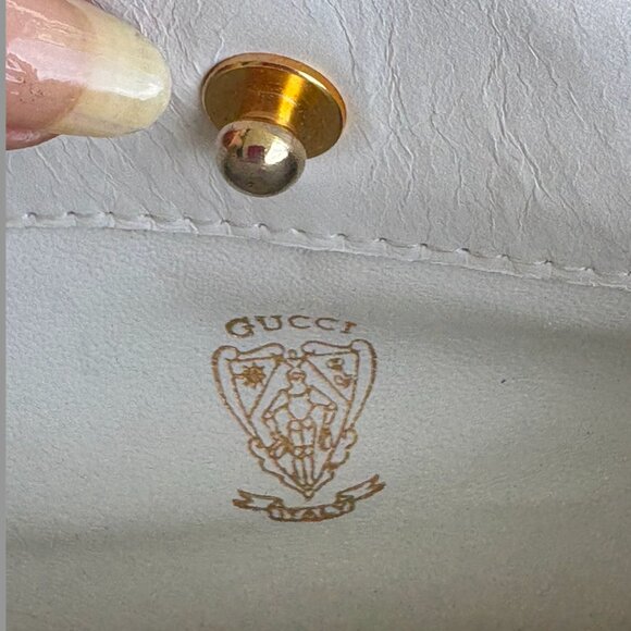 Vintage Gucci White Leather Shoulder Bag – 1960s/1970s Italian Classic - Picture 6 of 10